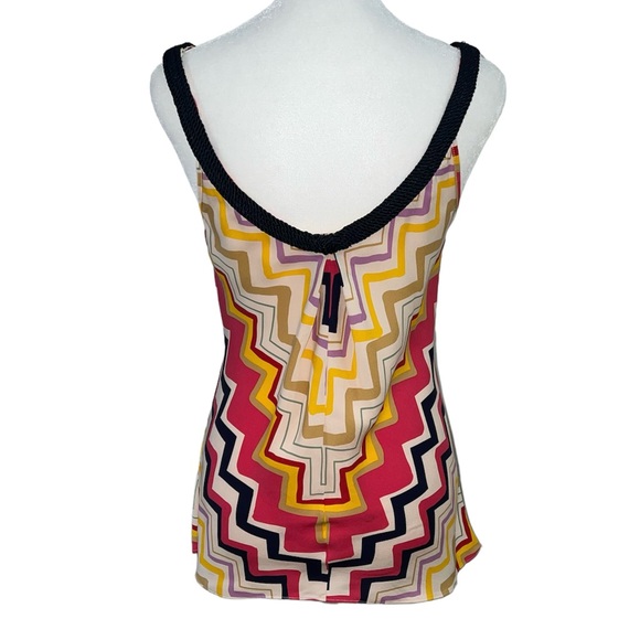 DIANE von FURSTENBERG Women’s Sleeveless Multi Color Silk Blouse Size 2 - Picture 7 of 9